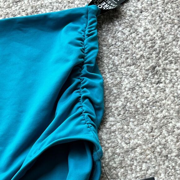 Coco Reef Swim Womens sz XL Impulse Rollover Solid Teal Cove Blue Bottoms - Picture 3 of 7